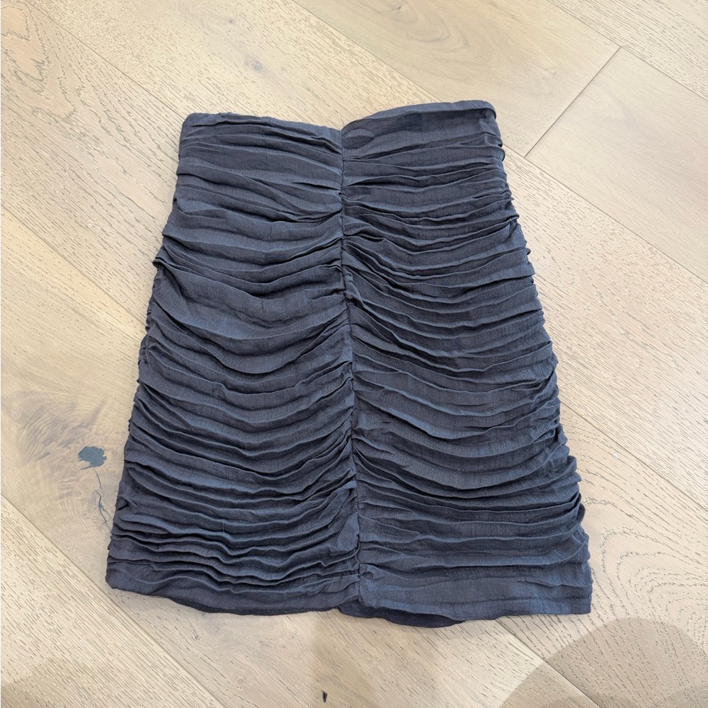 Elegant Gray Ruched Skirt